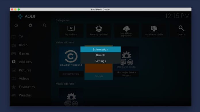 Uninstall Kodi Addons