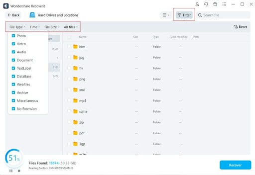 sort files with filters