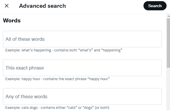 Twitter Advanced Search